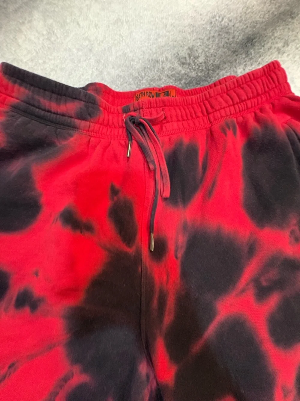 (A6) Death Row Records x Shoe Palace Red Tie Dye Fleece Shorts Men's‎ 2XL Rare
